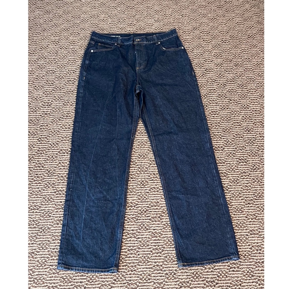 Mode of One Straight Leg Jeans Dark Indigo Wash Mens 34W 32L Denim Pants